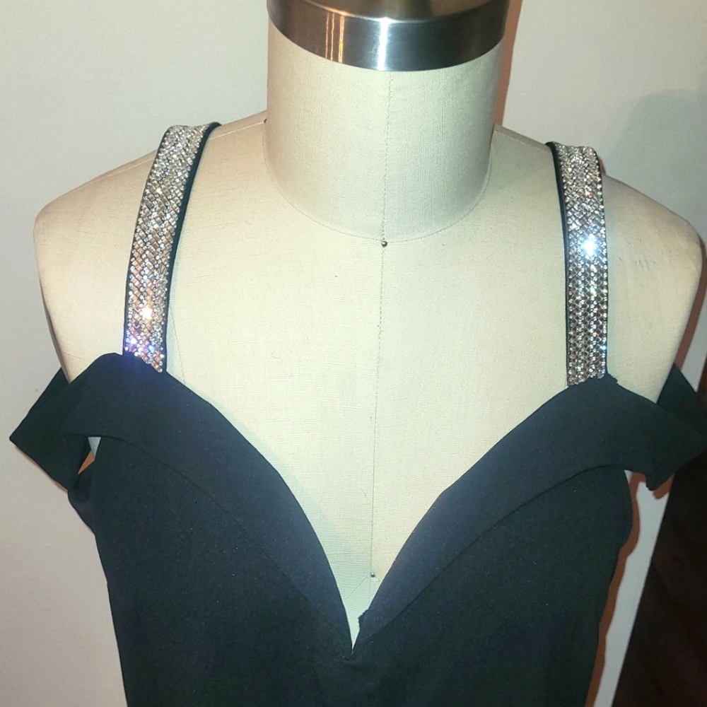 FASHION NOVA Black and Diamante gown